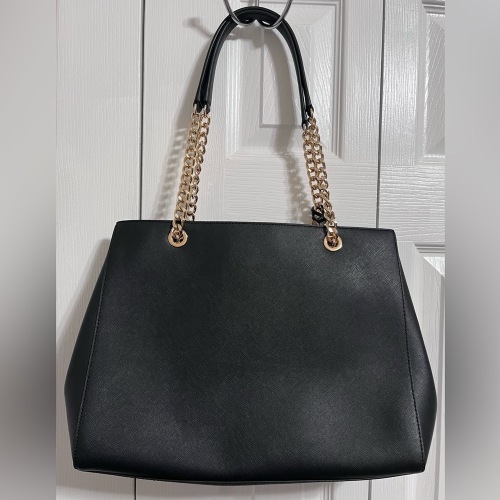 Michael Kors Black Susannah Saffiano Leather Large Tote Bag - Picture 2 of 10